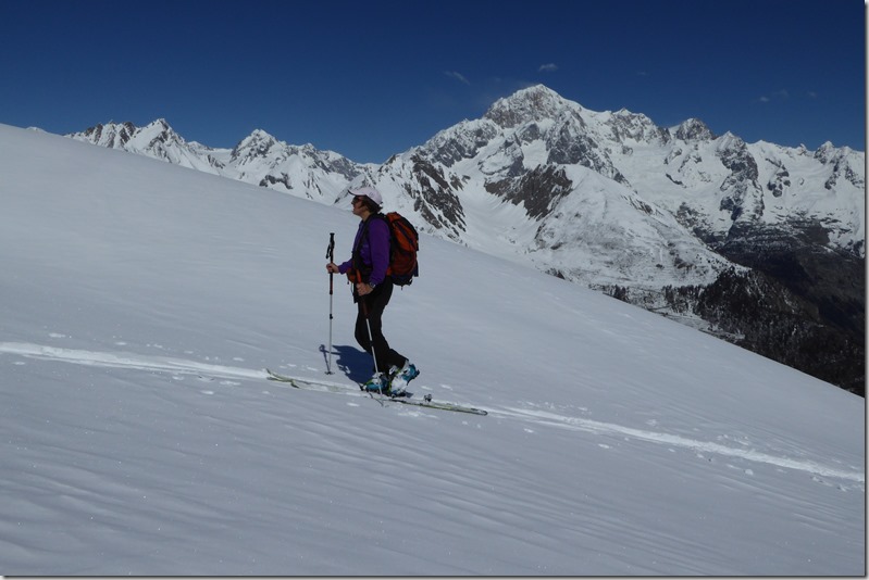 Montée avec le Mont Blanc