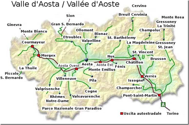 Carte Vallée d'Aoste